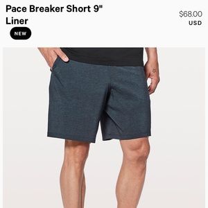 Lululemon Pace Breaker Shorts 9” with Liner